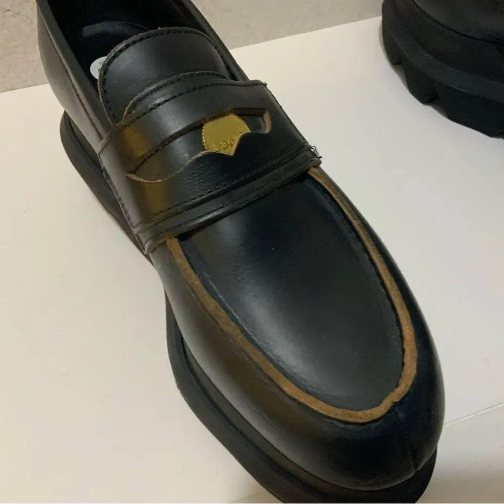 Sacai Black Platform Coin Loafers Size 40